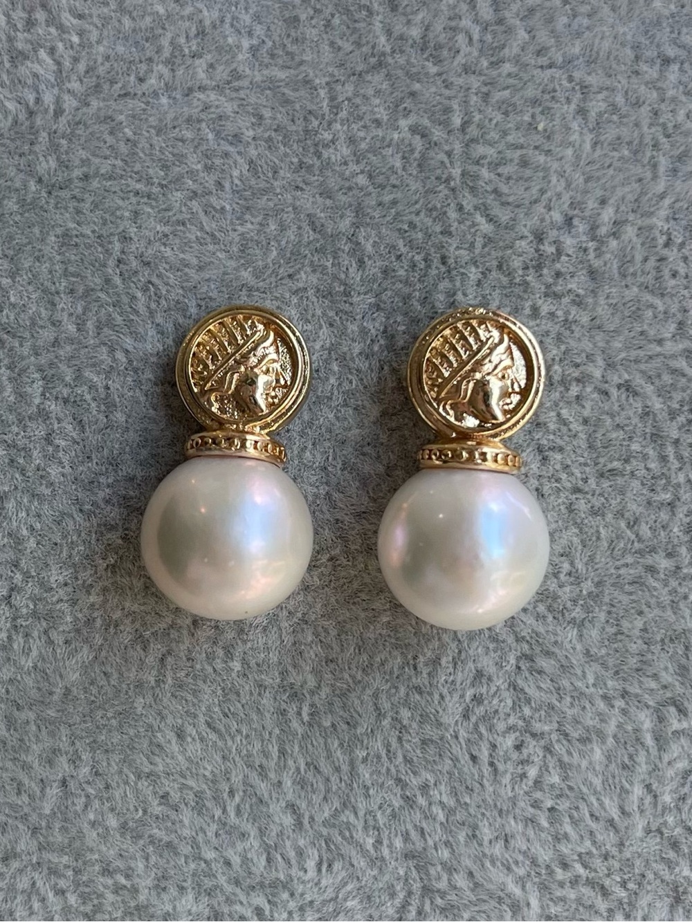 Genuine Pearl & Gold Coin Drop Earrings - Elegant Women’s Jewelry 54 - Picture 4 of 5
